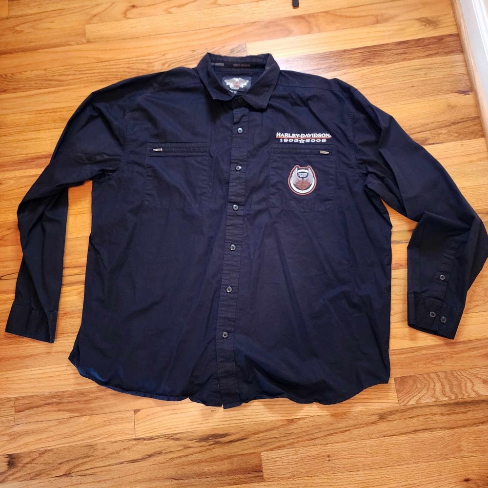 Harley Davidson 105th Anniversary Long Sleeve Button Down Dress Shirt 3XL